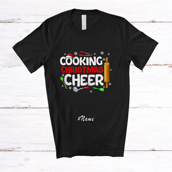 MacnyStore - Personalized Custom Name Cooking Christmas Cheer; Amusing X-mas Santa Cooking Proud T-Shirt