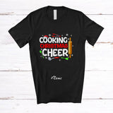 MacnyStore - Personalized Custom Name Cooking Christmas Cheer; Amusing X-mas Santa Cooking Proud T-Shirt