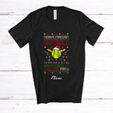 MacnyStore - Personalized Custom Name Forecast Softball Christmas Party; Amazing Sweater Santa Player T-Shirt