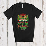 MacnyStore - Personalized Custom Name Vintage Retro Elf Crew; Amusing Christmas Tree Three Elf; Girls Family T-Shirt