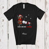 MacnyStore - Personalized Custom Name Don't See Any Snowman; Lovely Christmas Naughty Dachshund Damage T-Shirt