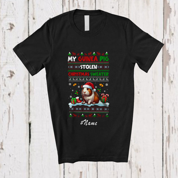 MacnyStore - Personalized Custom Name My Guinea Pig Stolen My Christmas Sweater; Lovely X-mas Animal Lover T-Shirt