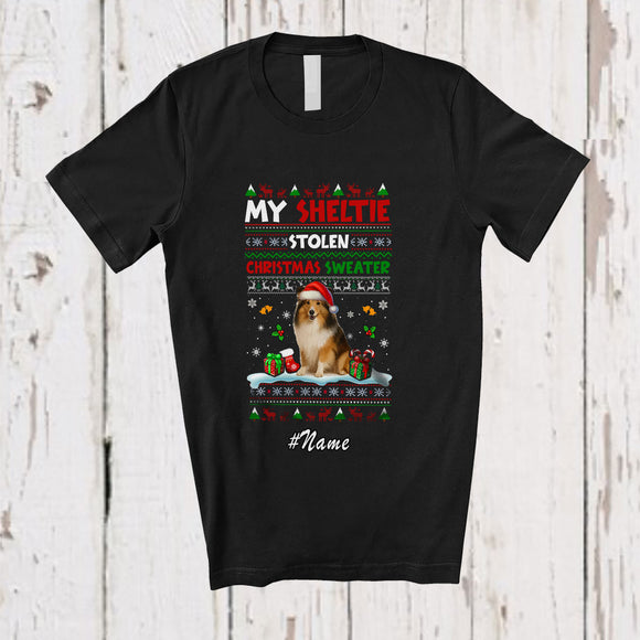 MacnyStore - Personalized Custom Name My Sheltie Stolen My Christmas Sweater; Lovely X-mas Animal Lover T-Shirt