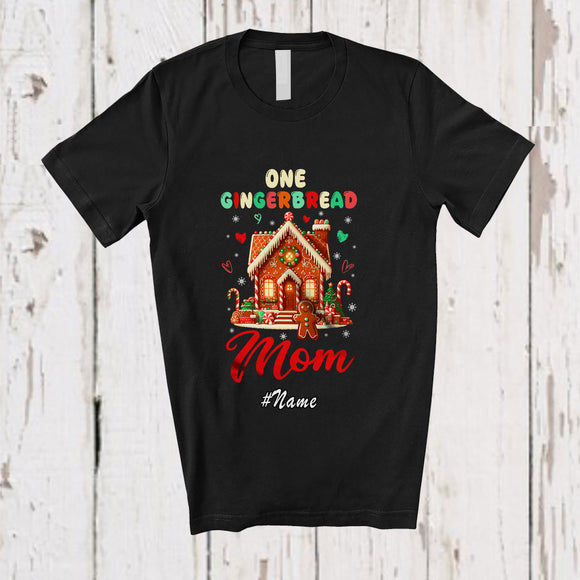 MacnyStore - Personalized Custom Name One Gingerbread Mom; Awesome Christmas Baking Baker; Family T-Shirt