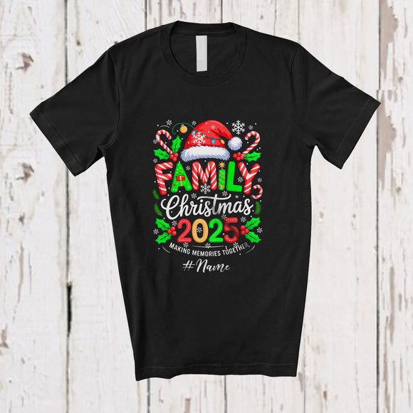 MacnyStore - Personalized Custom Name Family Christmas 2025 Memories Together; Joyful X-mas Santa T-Shirt