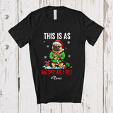 MacnyStore - Personalized Custom Name This Is As Merry As I Get; Humorous Christmas Angry Santa Pug Owner T-Shirt