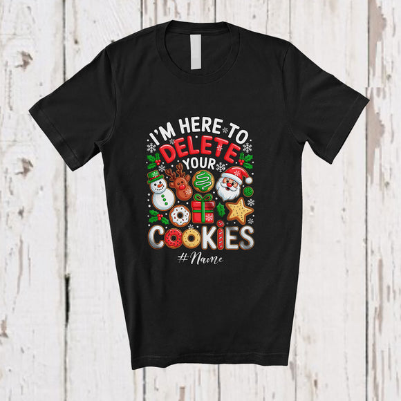 MacnyStore - Personalized Custom Name Here To Delete Your Cookies; Cheerful Christmas IT Manager Baker T-Shirt