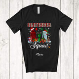 MacnyStore - Personalized Custom Name Bartender Squad; Lovely Christmas Leopard Plaid Bartender Tools T-Shirt