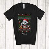 MacnyStore - Personalized Custom Name Santa Skeleton Bartender; Amazing Christmas Sweater X-mas Proud Jobs T-Shirt