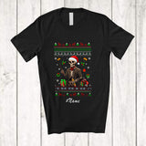 MacnyStore - Personalized Custom Name Santa Skeleton Teacher; Amazing Christmas Sweater X-mas Proud Jobs T-Shirt
