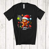 MacnyStore - Personalized Santa Gingerbread Playing Tennis; Amusing Christmas Baker; Custom Name Player T-Shirt