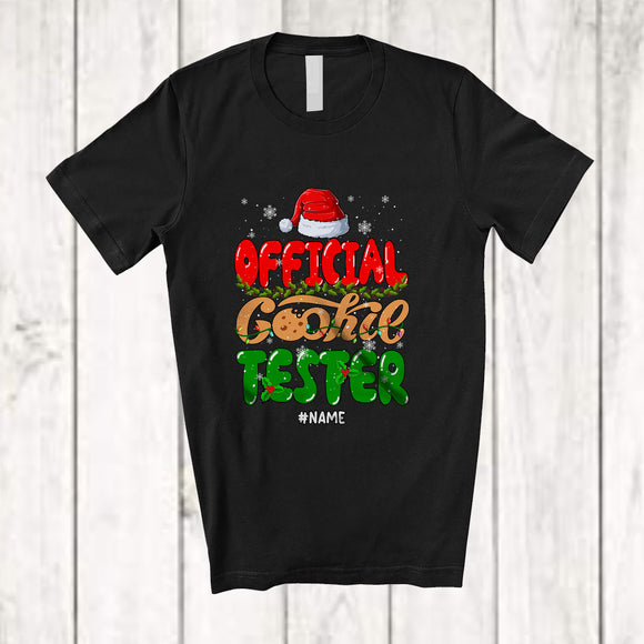 MacnyStore - Personalized Custom Name Official Cookie Tester; Awesome Christmas Lights Santa Baking Baker T-Shirt