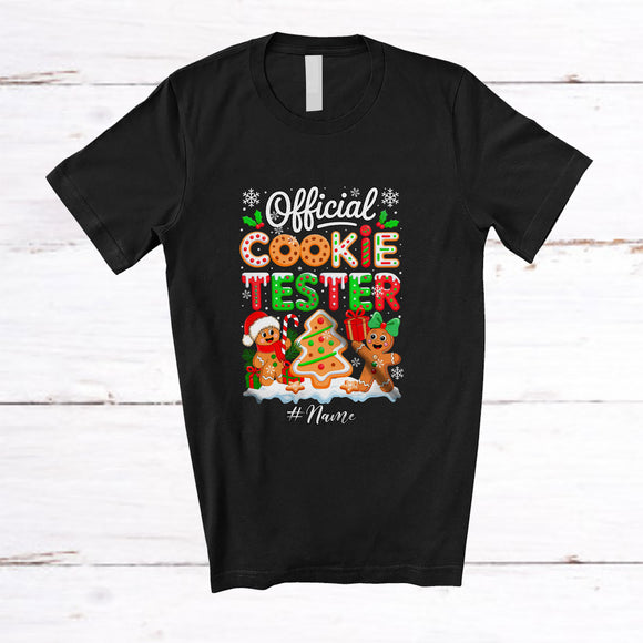 MacnyStore - Personalized Custom Name Official Cookie Tester; Adorable Christmas Tree Gingerbread Baker T-Shirt