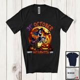 MacnyStore - 31st October Happy Halloween Day, Humorous Ghost Witch Lover, Scary Pumpkin Face Family T-Shirt