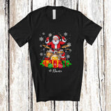 MacnyStore - Personalized Custom Name Santa Playing Drum; Amusing Christmas Musical Instruments Player T-Shirt