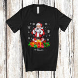 MacnyStore - Personalized Custom Name Santa Playing Harmonica; Amusing Christmas Musical Instruments Player T-Shirt
