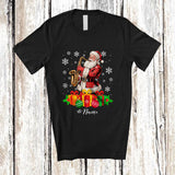 MacnyStore - Personalized Custom Name Santa Playing Saxophone; Amusing Christmas Musical Instruments Player T-Shirt