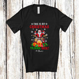 MacnyStore - Personalized Custom Name My Christmas Pajama Shirt; Joyful Santa Drum Player Musician T-Shirt