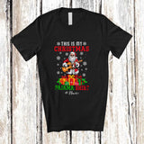 MacnyStore - Personalized Custom Name My Christmas Pajama Shirt; Joyful Santa Guitar Player Musician T-Shirt