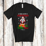 MacnyStore - Personalized Custom Name My Christmas Pajama Shirt; Joyful Santa Harmonica Player Musician T-Shirt