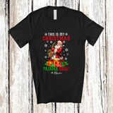 MacnyStore - Personalized Custom Name My Christmas Pajama Shirt; Joyful Santa Saxophone Player Musician T-Shirt