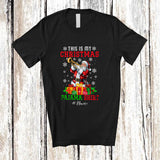 MacnyStore - Personalized Custom Name My Christmas Pajama Shirt; Joyful Santa Trumpet Player Musician T-Shirt