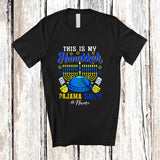 MacnyStore - Personalized Custom Name My Hanukkah Pajama Shirt; Lovely Chanukah Menorah Light; Family T-Shirt