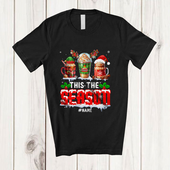 MacnyStore - Personalized Custom Name This The Season; Amazing Christmas Lights Plaid Coffee Cream T-Shirt