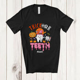 MacnyStore - Personalized Trick Or Teeth; Humorous Halloween Custom Name Dental Hygienist Assistant Group T-Shirt