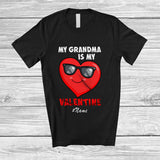 MacnyStore - Personalized Custom Name My Grandma Is My Valentine; Awesome Heart Sunglasses; Boys Family T-Shirt