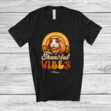 MacnyStore - Personalized Custom Name Thankful Vibes; Lovely Thanksgiving Guinea Pig Rainbow; Women Family T-Shirt