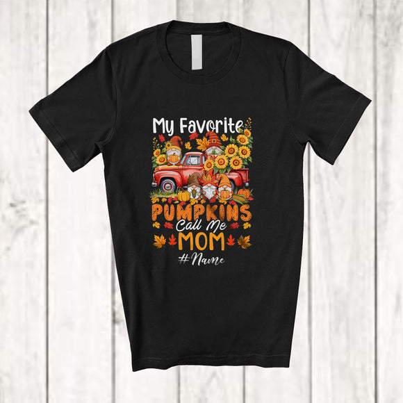 MacnyStore - Personalized Custom Name Favorite Pumpkins Call Me Mom; Lovely Thanksgiving Gnomes On Pickup T-Shirt