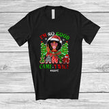 MacnyStore - Personalized I'm So Good Santa Came Twice; Joyful Christmas Custom Name Afro Santa; Family T-Shirt