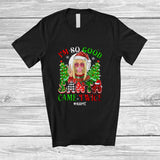 MacnyStore - Personalized I'm So Good Santa Came Twice; Joyful Christmas Custom Name Girl Santa; Family T-Shirt