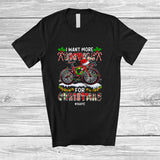 MacnyStore - Personalized Custom Name I Want More Bicycle For Christmas; Amusing Santa Bicycle Family T-Shirt
