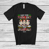 MacnyStore - Personalized Custom Name I Want More Chicken For Christmas; Amusing Santa Chicken Family T-Shirt
