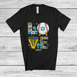 MacnyStore - Personalized Custom Name LOVE; Lovely Hanukkah Menorah Baseball Player; Sport Playing Team T-Shirt