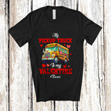 MacnyStore - Personalized Custom Name My Pickup Truck Is My Valentine; Amusing Pickup Truck Driver Hearts T-Shirt