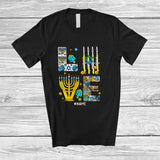 MacnyStore - Personalized Custom Name LOVE; Lovely Hanukkah Menorah Flute Player; Musical Instruments T-Shirt