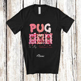 MacnyStore - Personalized Custom Name Pug Is My Valentine; Adorable Pink Hearts; Girls Women Family T-Shirt