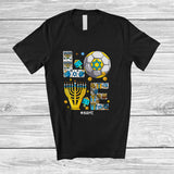 MacnyStore - Personalized Custom Name LOVE; Lovely Hanukkah Menorah Soccer Player; Sport Playing Team T-Shirt
