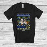 MacnyStore - Personalized Custom Name Meowzel Tov; Lovely Hanukkah Sweater Menorah Two Cats Owner; Family T-Shirt