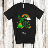 MacnyStore - Personalized Custom Name St. Patrick's Day Corgi Shape; Lovely Shamrock Corgi Owner Lover T-Shirt