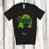 MacnyStore - Personalized Custom Name St. Patrick's Day Cow Shape; Lovely Shamrock Farm Animal Farmer T-Shirt