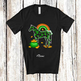 MacnyStore - Personalized Custom Name St. Patrick's Day Horse Shape; Lovely Shamrock Farm Animal Farmer T-Shirt