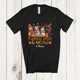 MacnyStore - Personalized Custom Name Pumpkin Spice & Meow; Lovely Thanksgiving Fall Cat Owner Lover T-Shirt