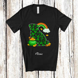 MacnyStore - Personalized Custom Name St. Patrick's Day Pug Shape; Lovely Shamrock Rainbow; Pug Owner Lover T-Shirt