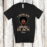 MacnyStore - Personalized Custom Name I Am Black Mixed With Black; Lovely History Month Men; Rainbow Afro T-Shirt