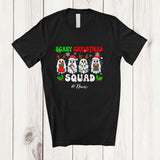 MacnyStore - Personalized Custom Name Scary Christmas Squad; Amusing X-mas Snow Four Reindeer Boo Ghost T-Shirt