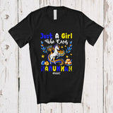 MacnyStore - Personalized Custom Name Girl Who Loves Hanukkah; Lovely Lights Unicorn; Girls Women Family T-Shirt